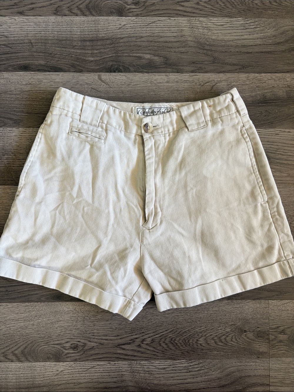 100% cotton Women's vintage Shorts with Cuffed Hem